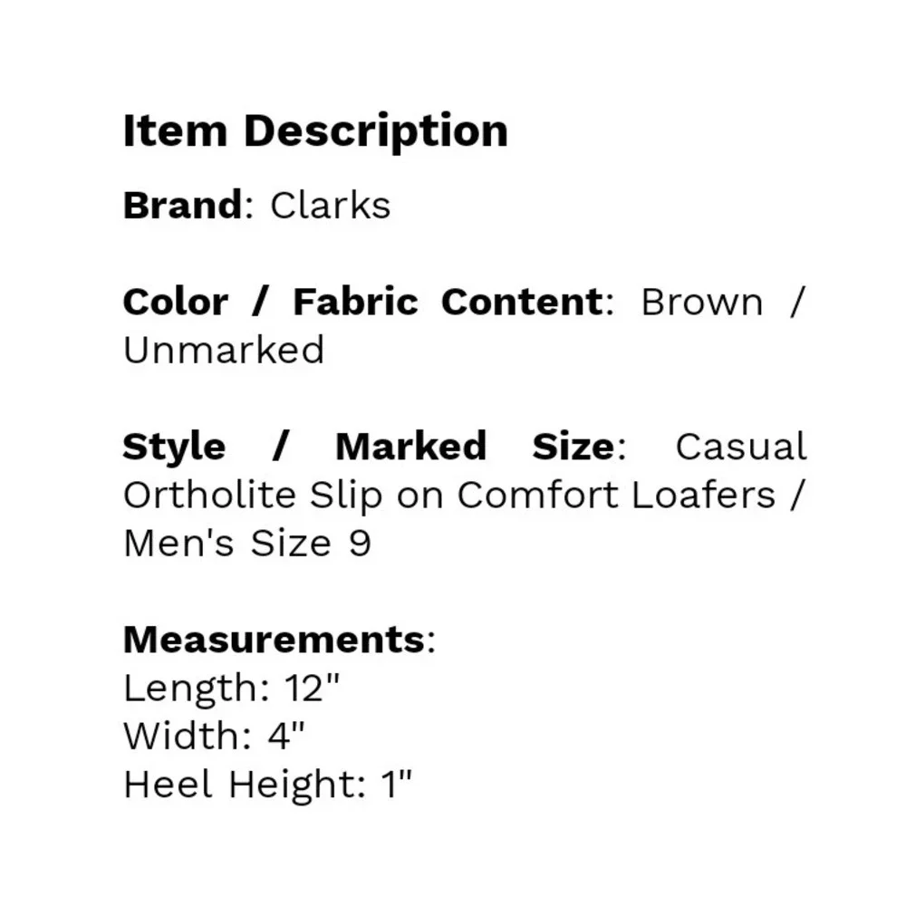 Clarks Mens Ortholite Slip On Comfort Casual Loafers Shoes Brown‎ Size 9